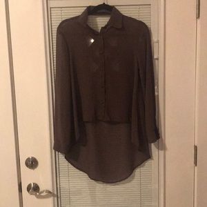 Sheer high-low Blouse